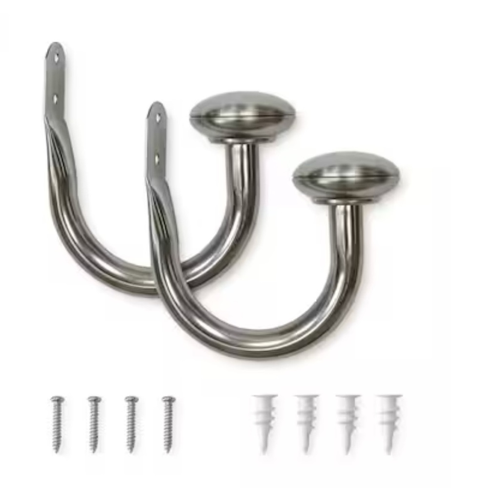 5-in Brushed Nickel Curtain Holdbacks